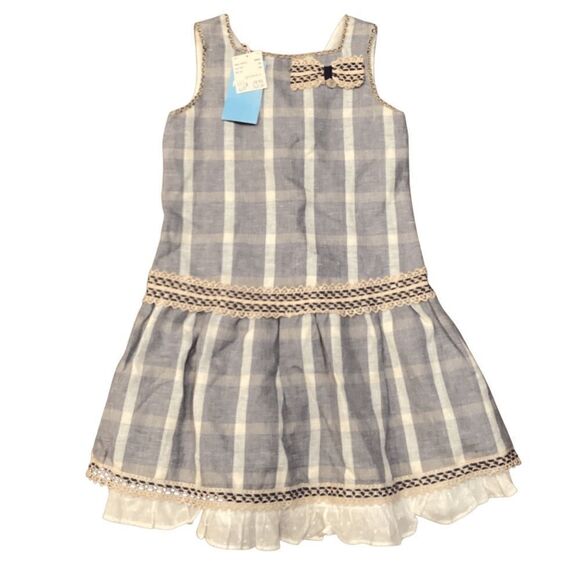 NWT Foque Cotton Linen Blend Dress Sz 10 Made in Spain - Picture 1 of 15